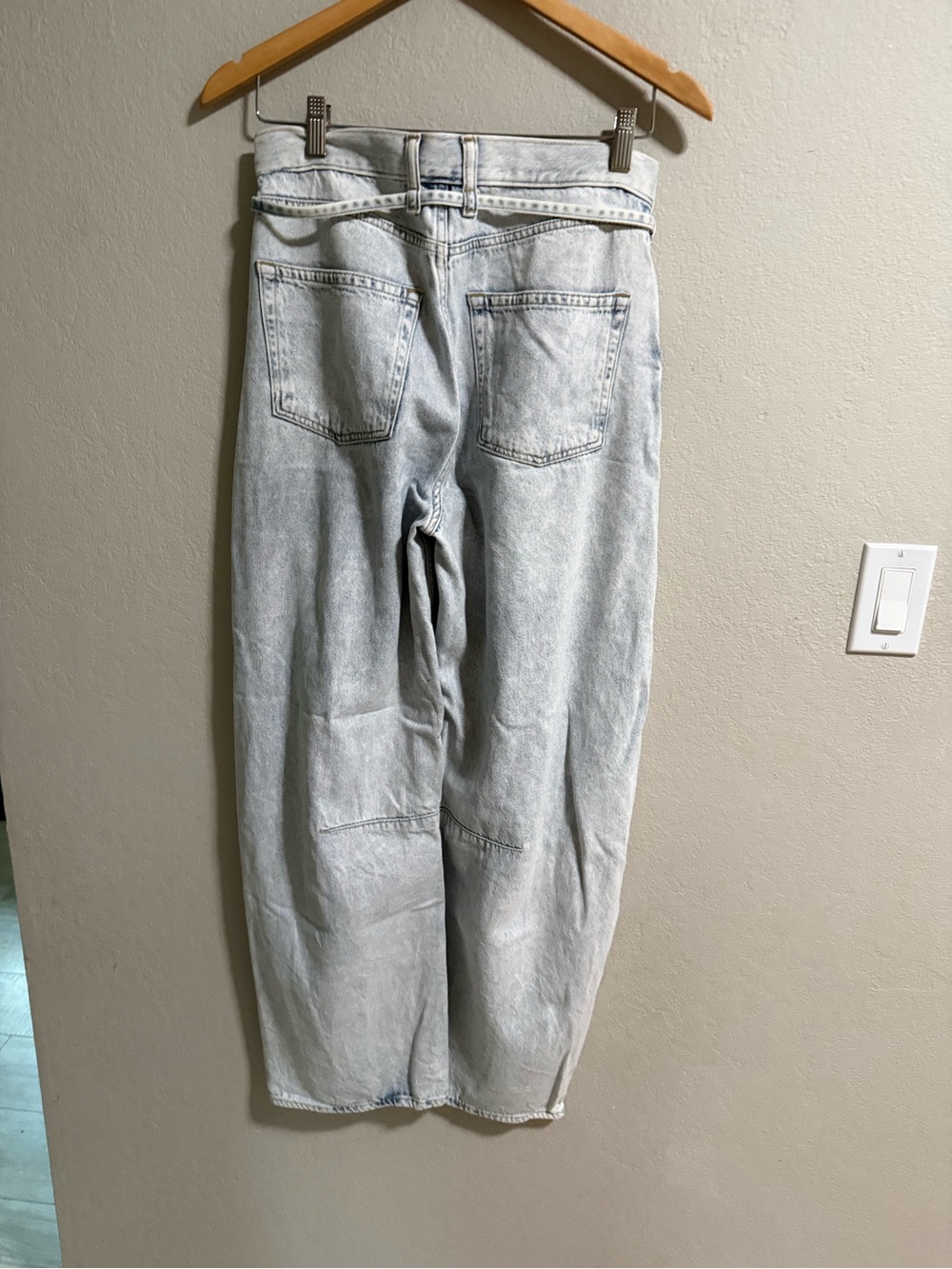 GAP Pale Blue Wide-Leg Tie Waist Jeans - Picture 3 of 5
